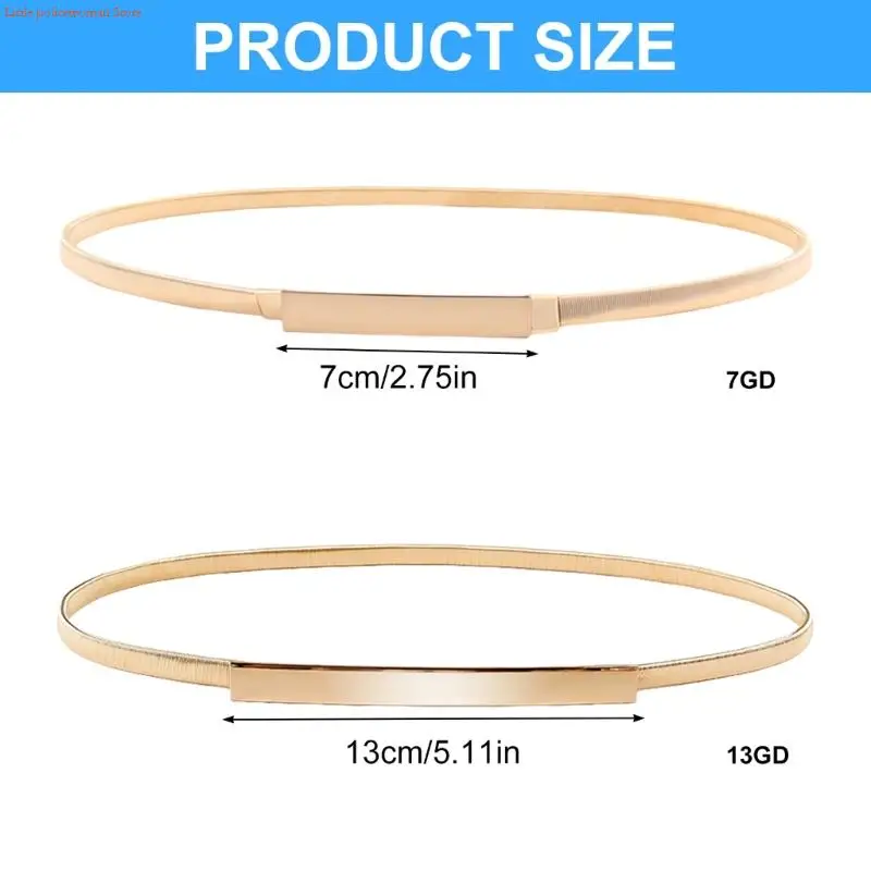 

F92D Гибкий металлический цепный ремень для талии для женской леди эластичный тонкий дизайн