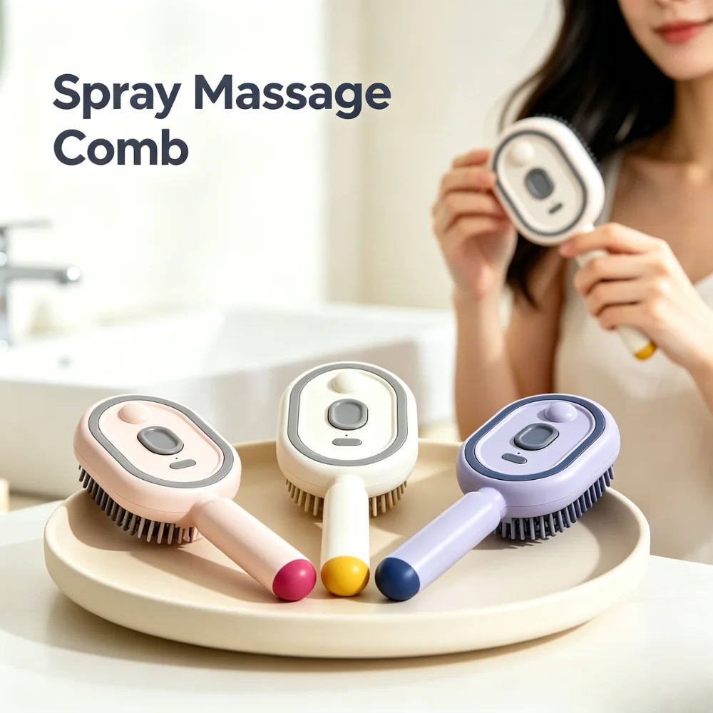 

Sensitive Scalp Safe Spray Massage Comb Air Cushion Teeth Electric Water Dispenser Anti Frizz Solution For Daily Hair Grooming
