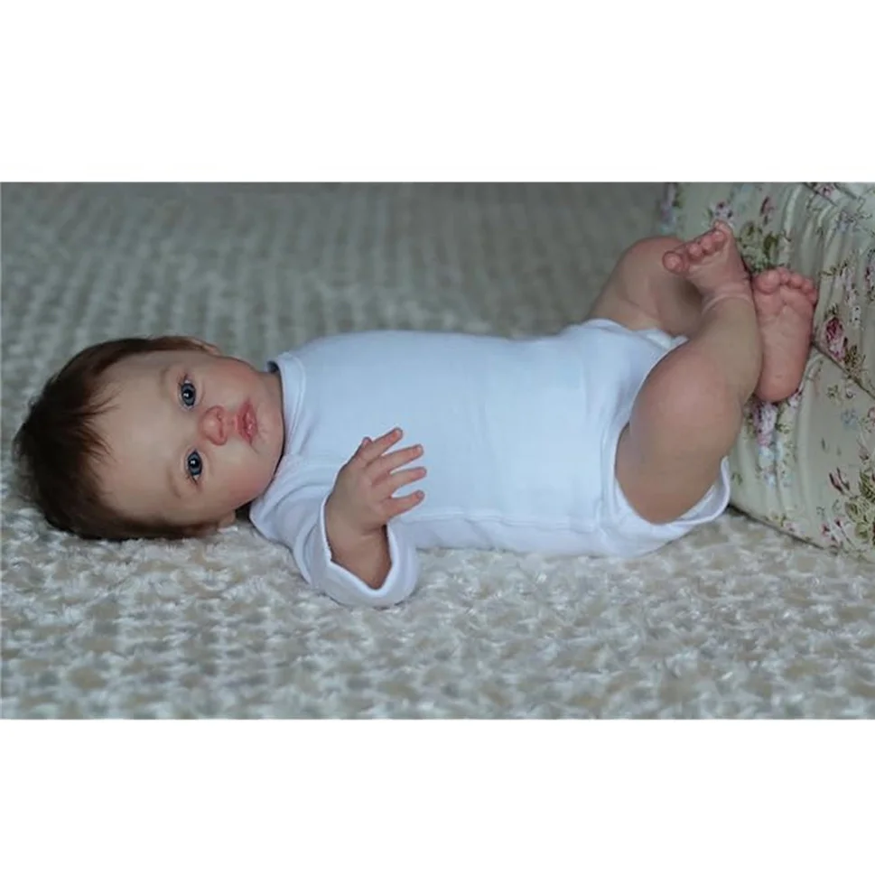 18 "/45 سنتيمتر واقعية تولد من جديد فتاة دمية طفل كامل الجسم الفينيل سيليكون ثلاثية الأبعاد رسمت باليد الوليد هدية هدية عيد ميلاد هدية الكريسماس