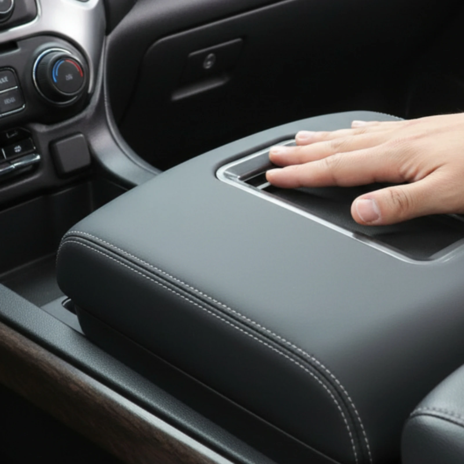 Center Console Armrest Lid Black Console Lid with Bracket Armrest Box Cover Sturdy Car Part Smooth
