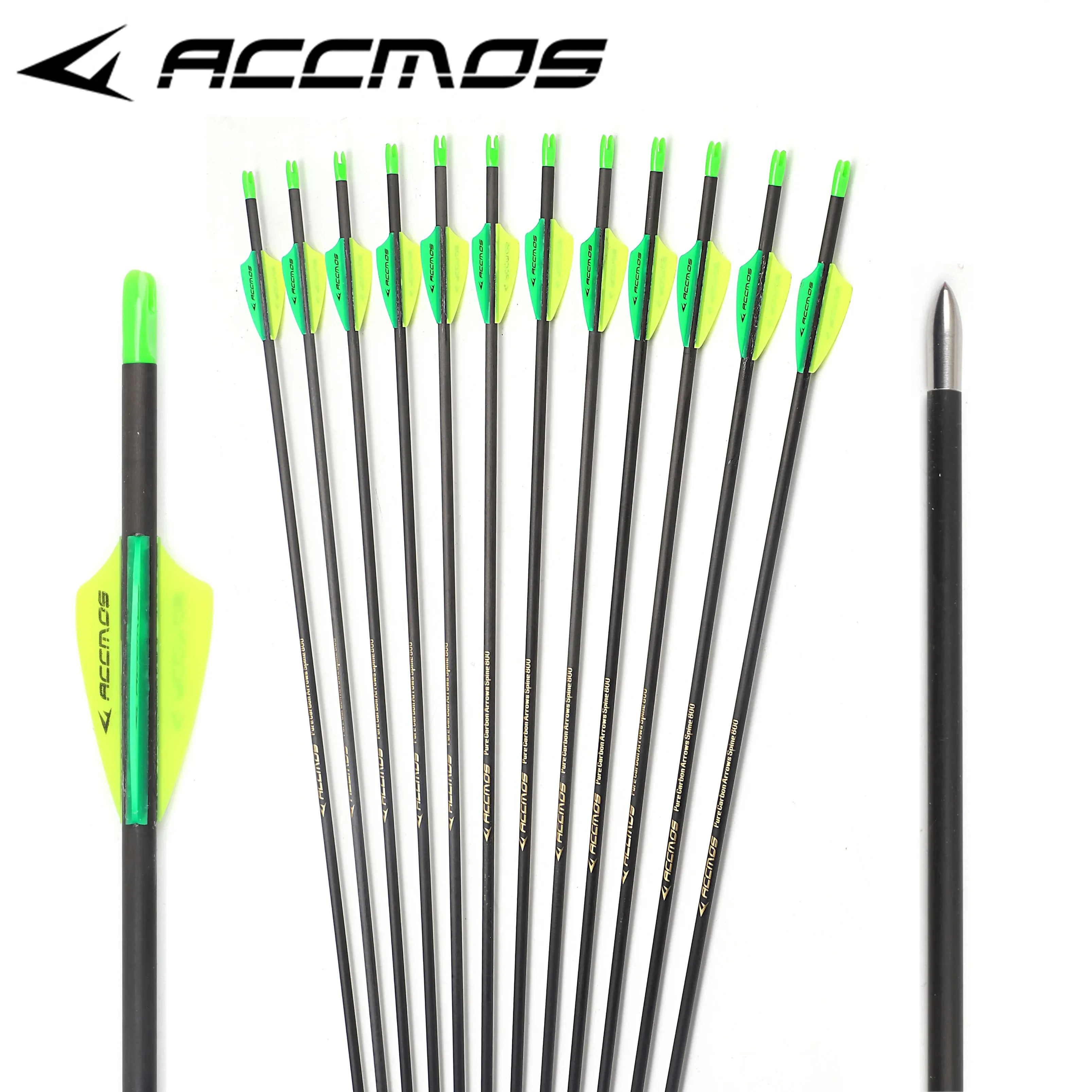 6/12/24Pcs Pure Carbon Arrow 31inch Spine 600 700 800 900 1000 ID 4.2 mm Archery Hunting For Recurve Bow