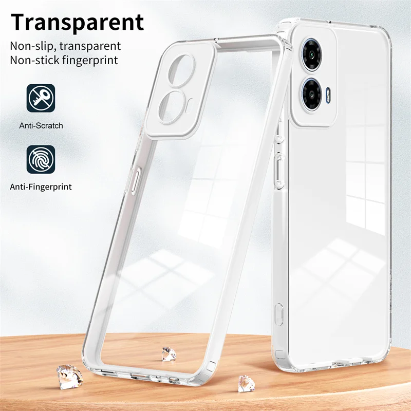 For Motorola Moto G34 XT2363 Case Air Cushion Hard Bumper Silicon TPU Back Cover Clear Case for Motorola Moto G34 MotoG34 XT2363