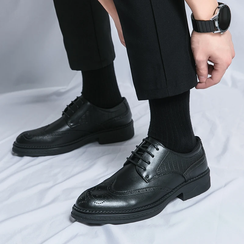 

British Business Formal Wear Shoes Wedding Shoes Loafers Men's Gentleman Casual Men's Shoes Leather Slip-On Dress Fashion Shoes