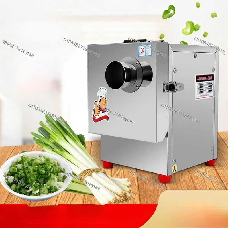 220V Stainless Steel Commercial Vegetable Slicer Shredder for Scallions Celery Section Cutting