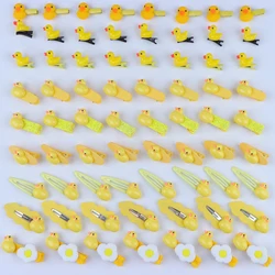 10/20Pcs/Lot Fashion Funny Cute Yellow Duck BB Clips Girl Women Cartoon Lovely Eggs Mixed Style Hairpin Accessories Party Gifts