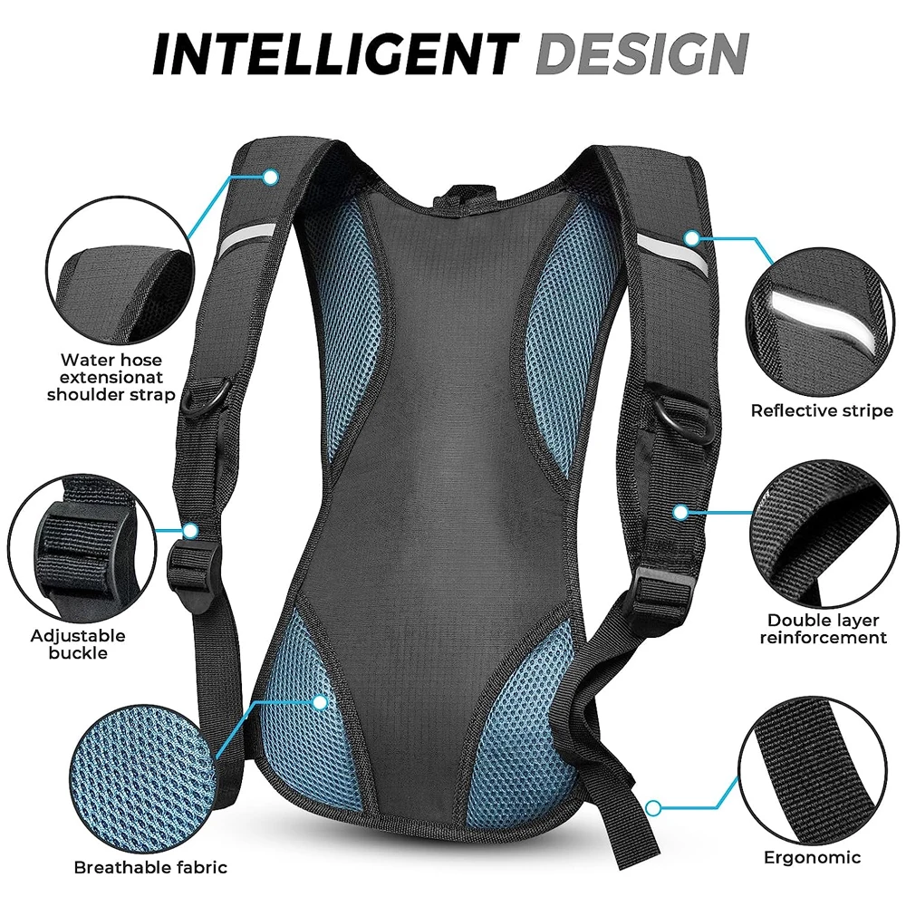 Hydration Pack,Insulated Hydration Backpack or 2L BPA Free Water Bladder and Storage,Hiking Backpack for Running,Cycling,Camping