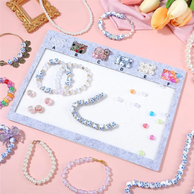 GYTB - Filcowa Mata do Koralików Duża Prostokątna z Centymetrową Alfabetyczną Skalą do Koralików Podkładek do Wyrobu Biżuterii Rękodzieła Tacki do Pieczenia