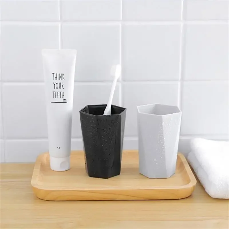 Bathroom Tumbler Wash Brush Cup Travel Toiletries Toothbrush Cup Plastic Anti-Slip For Couple Lovers Family Bathroom Accessories