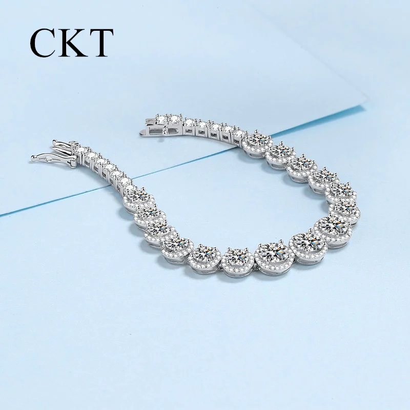 Luxury PT950 Platinum Chain String Moissanite Bracelets Sparkling Designer Jewelry Christmas Gift Bracelet for Women Anniversary