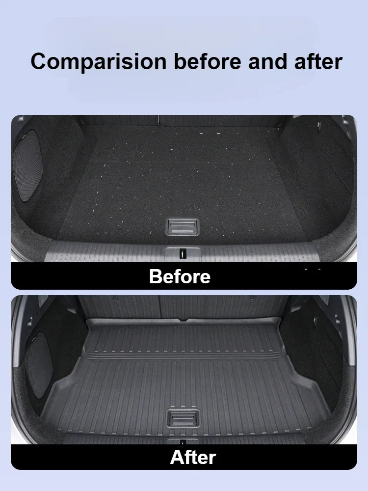 Rear Trunk Mats For Xpeng G6 2023 2024 TPE Waterproof Luggage storage Mat Anti-Slip Rear Seat Backrest Protective Pad