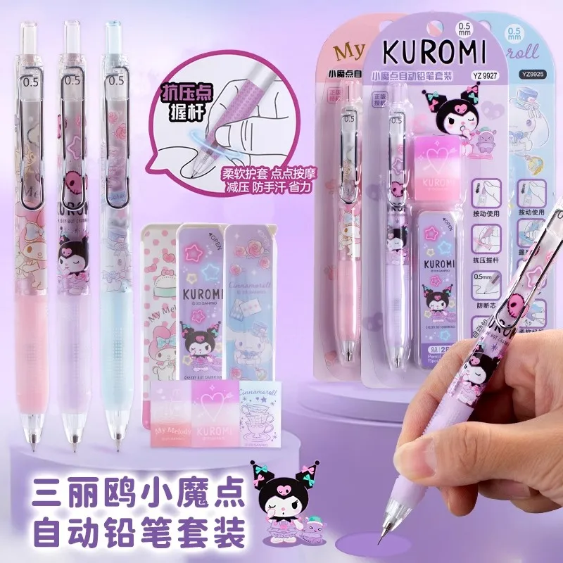 Sanrio My Melody Hello Kitty Kuromi Cinnamoroll automatische potloodset schattige cartoon hoogwaardige 0,5 met loodbriefpapier prijs
