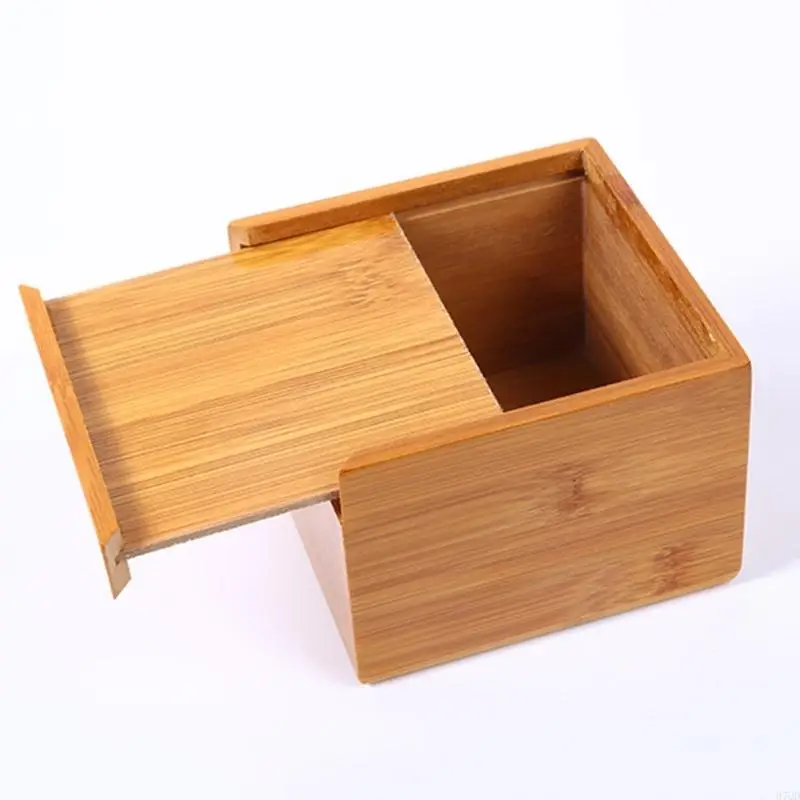 97QD Rectangular Bamboo Tissue Box for Car Home Office Dormitory Dresser