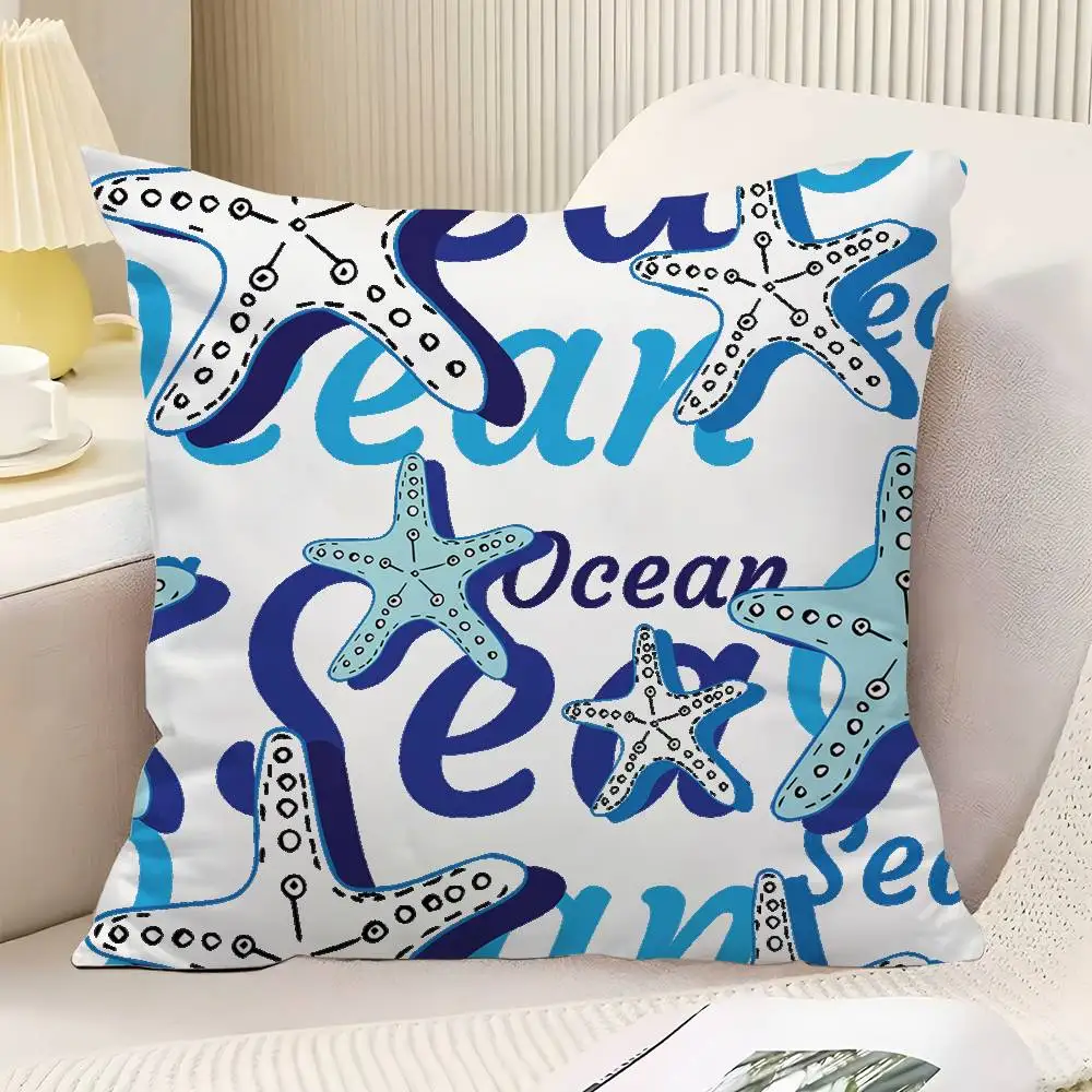 Ocean World Starfish Throw Pillow Cover Neutral Decor Cushion Cover Soft Sofa Couch Bed Home Decor Pillow Case