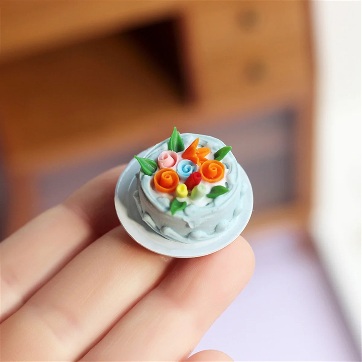 Tiny Food Mini Fake Cake Artificial Cupcake Model Vintage Decor Cake Adornments Pretend Resin Small Cake C HOT