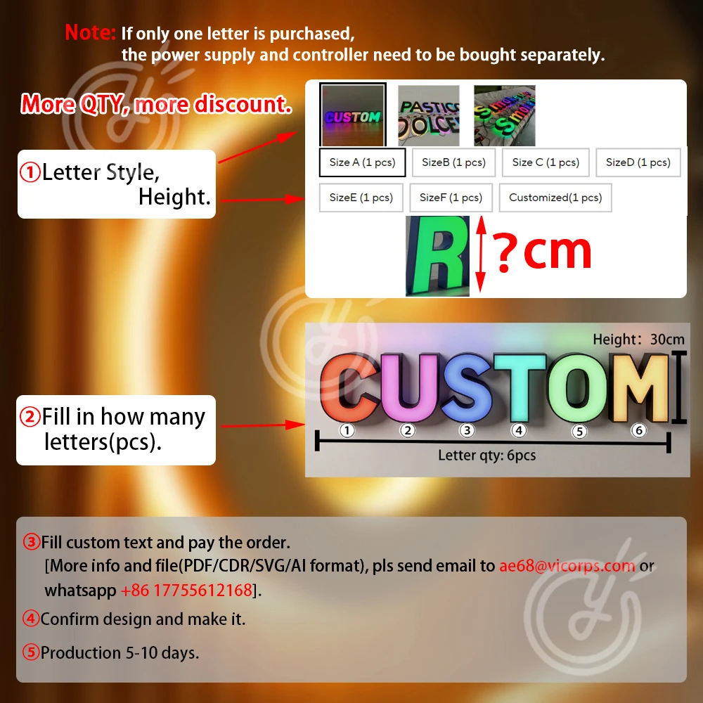 الإعلان علامات الأعمال المعدنية المخصصة RGB المعادن تسجيل شعار 3d Led الاكريليك تسجيل الفاخرة ضوء رسالة في الهواء الطلق ديكور النيون #6