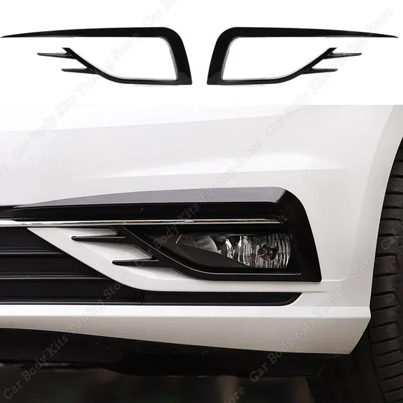 For VW Golf 7 MK7 Golf7 MK7.5 VII Facelift Front Bumper Fog Light Grille Cover Trim Wind Knife Razor Style Canards Custom Kit