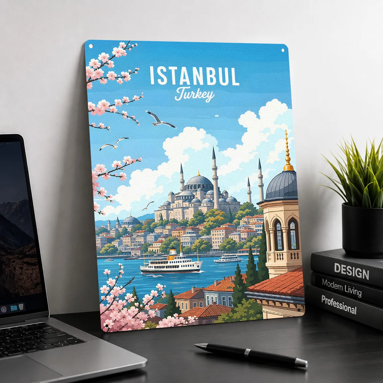 Istanbul Travel 3D Texture Metal Poster Customized Wall Art Tin Sign Gift for Mancave Modern Home Decoration Ornaments Interior