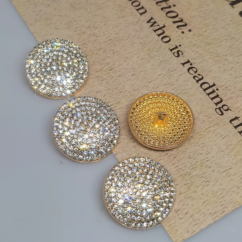 26MM Luxury Rhinestone Metal Round Big Buttons Of Clothing High Quality Fashion Decor Sewing Button For Women Coat Needlework