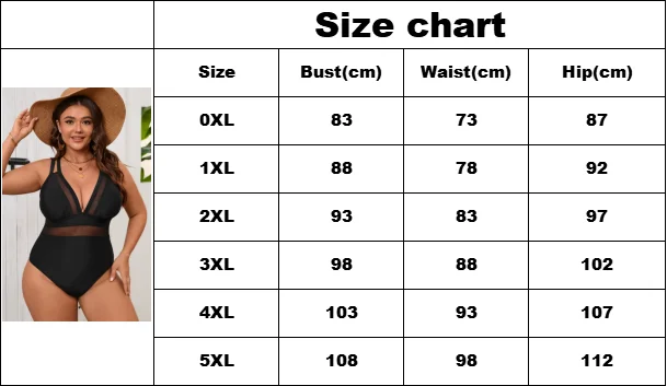 Women Plus Size Mesh One-Piece Swimsuit 6