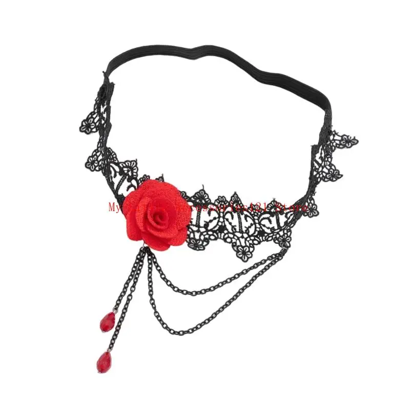 مرنة ساق الرباط مزينة الورد الزهور الدانتيل حزام الحزب الإكسسوارات #2