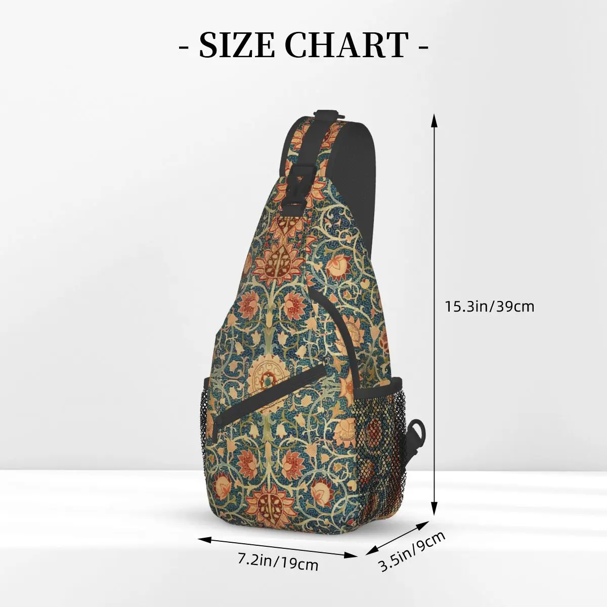 Holland Park William Morris Crossbody Sling Bag Small Chest Bag Floral Art Shoulder Backpack Daypack for Hiking Travel Biking