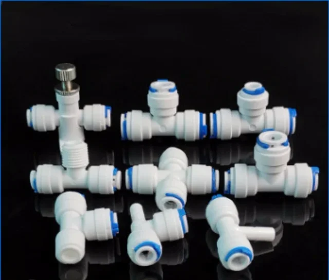 RO Water Hose Connection Straight Elbow Tee Cross 1/4\