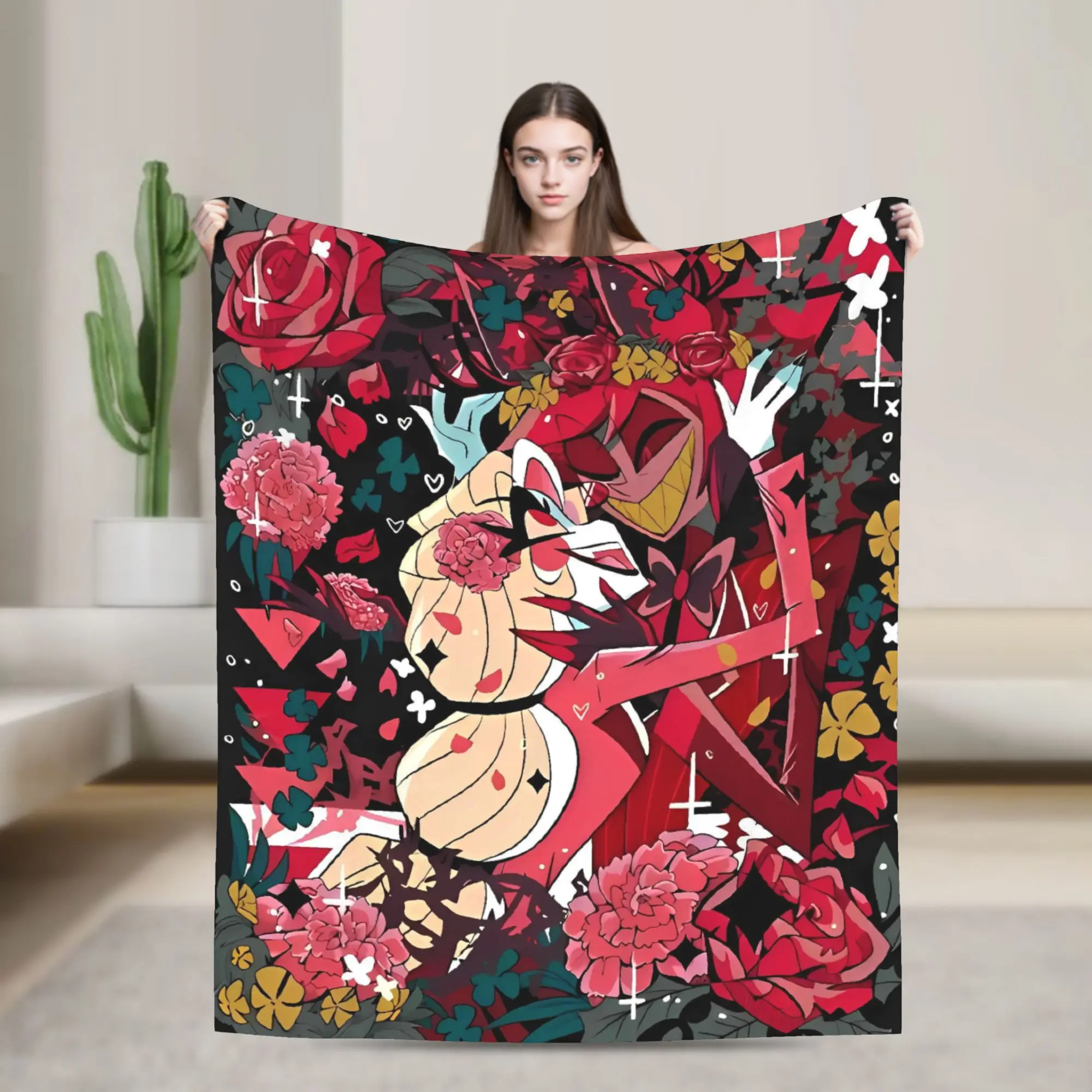 VOX H-Hazbin Hotel Alastor Game Blanket  Warm Soft Graphic Plush Throw Blanket For Couch Chair Bedspread Bed Cover