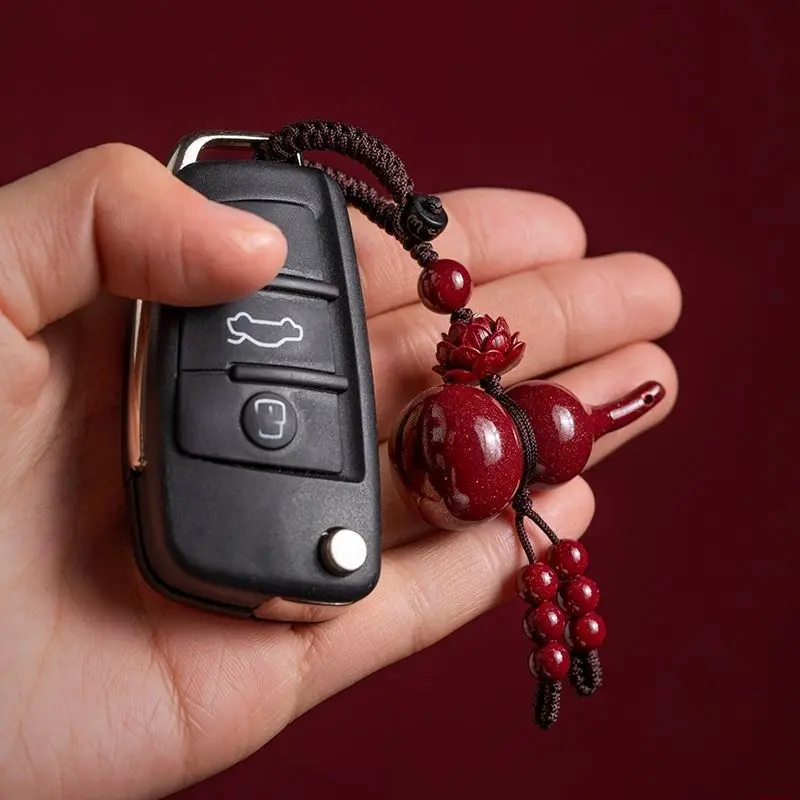 الخام الزنجفر فولو القرع المفاتيح قلادة هدية عيد قلادة #4