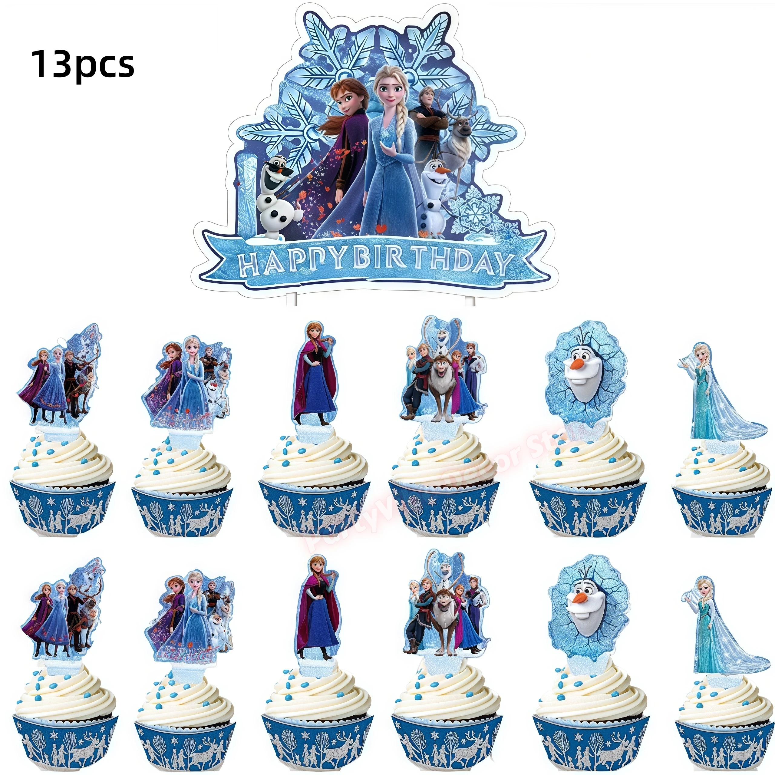 Geburtstagsdekorationen für Mädchen: Pappbecher, Teller, Servietten, Ballonbanner für Mädchen-Geburtstagsfeier, Fotobox, Baby-Shower-Zubehör, Geschenke – Detail 32