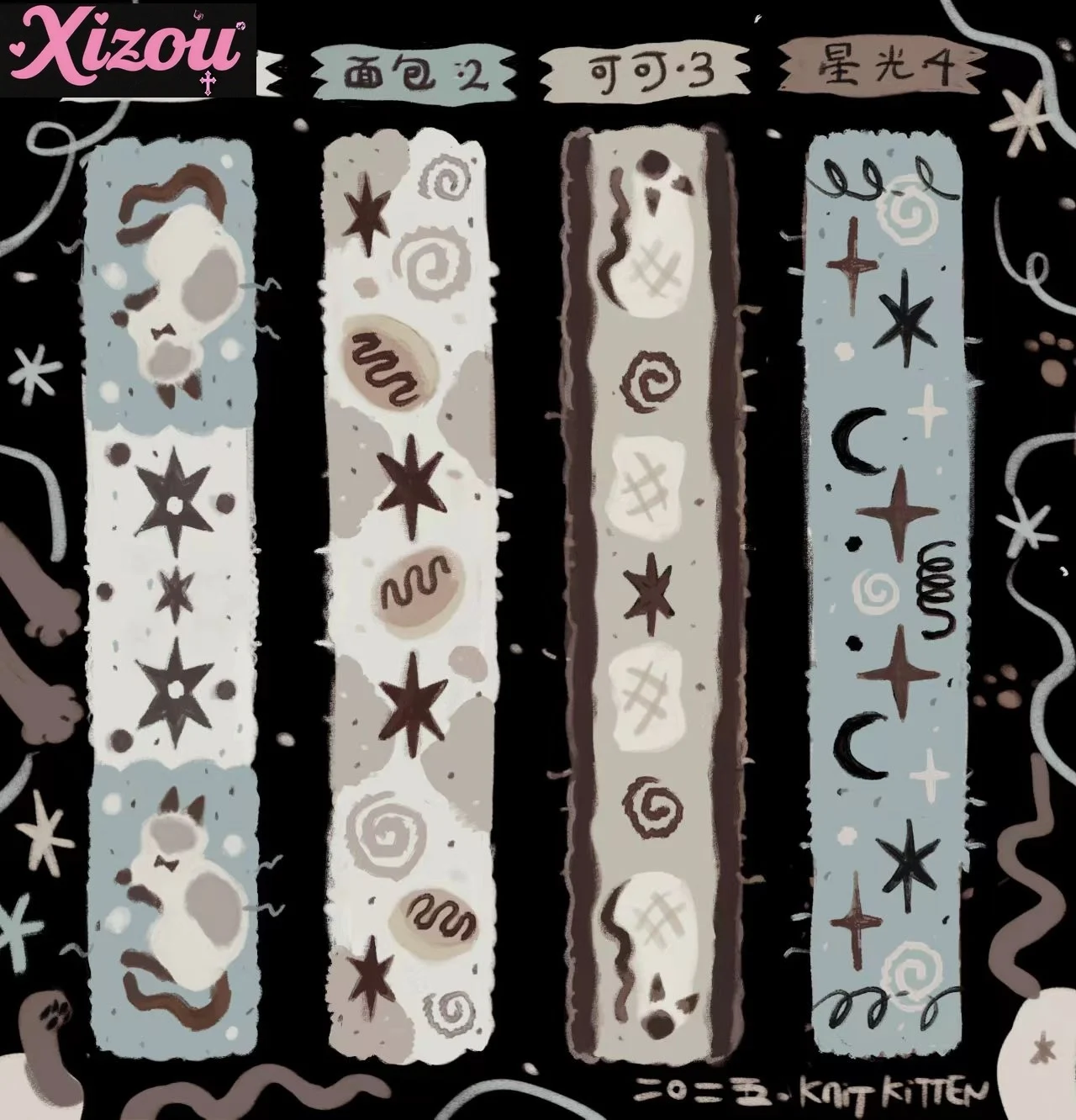 

Женский вязаный шарф с рисунком кота, оригинальный дизайн, милый шарф с котенком, женский зимний теплый шарф с атмосферой, осень и зима