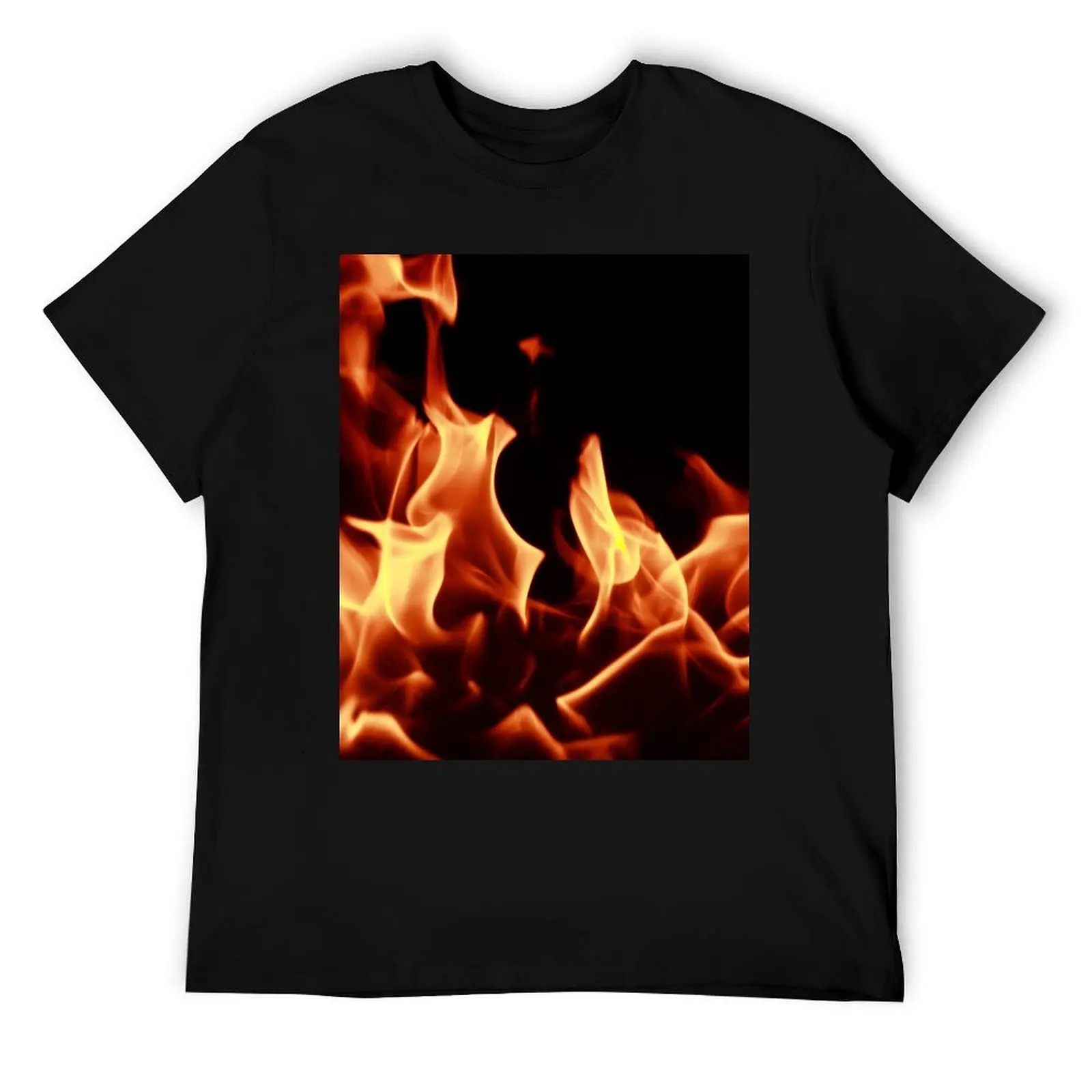 

Fire flames effect T-Shirt anime tshirt t shirts for man cotton men t shirt cotton 100% T-Shirt