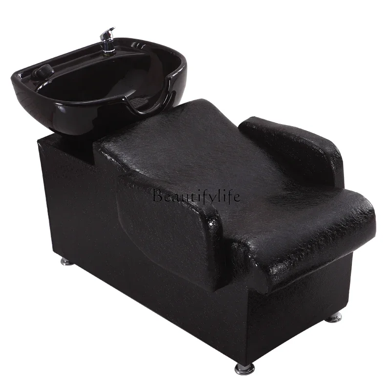 

Shampoo Chair Barber Shop Factory Direct Sales Flushing Bed Ceramic Basin for Hair Salon