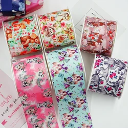 DIY Cartoon Animal Printed Grosgrain Ribbon For Craft Supplies Sewing Accessories 5 Yards, Planar Resins 10 Pieces. 60539