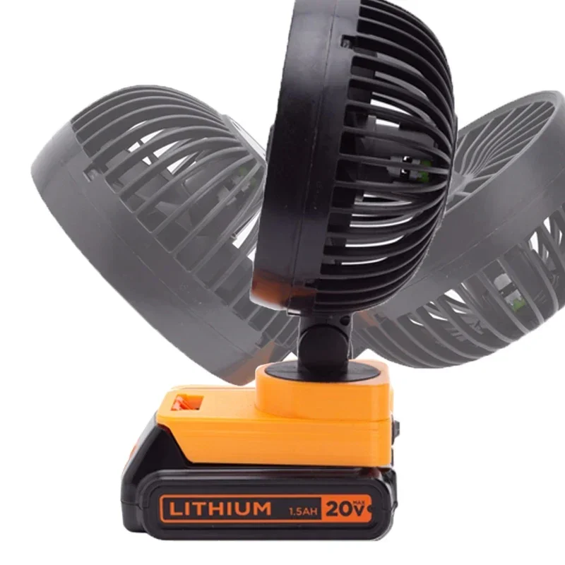 Portable Workshop on-site Camping Fan Cordless Power Tool Suitable for BLACK&DECKER 18/20V Lithium-ion Battery