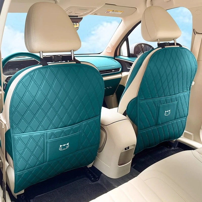 

For ORA Funky Cat Car Seat Back Anti-kick Protective Pad Dirt-resistant Wear-resistant Car Goods Rear Child Seat Anti-kick Pad