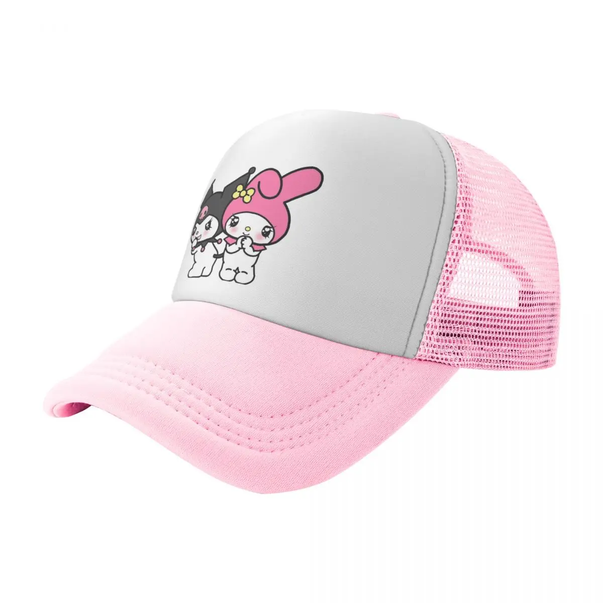 Ku Romis My Melody Snapback Hat For Men Women Summer Outdoor Mesh Side Sun Hats Caps Adjustable Fit