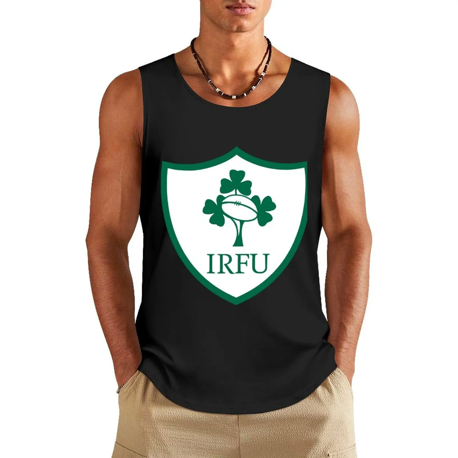 IRELAND IRFU-RUGBY -BADGES Tank Top cute tops sleeveless shirts singlets for men