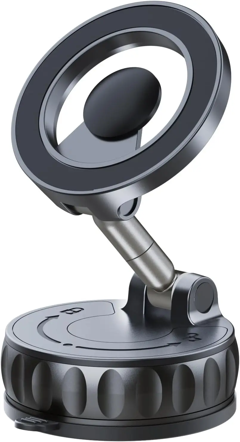 

Magnetic Phone Holder for Car, 360° Adjustable Vacuum Suction Cup Phone Mount for Car Dashboard & Windshield/Gym/Mirror
