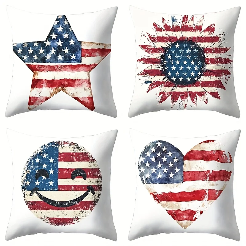 Retro creative flag design pattern Single-sided printing Short plush Suitable for living bedrooms sofas (excluding pillow cores)
