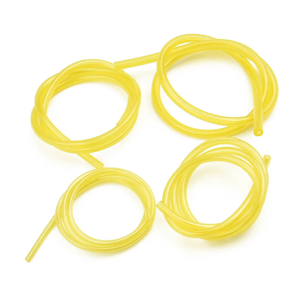 4PCS Fuel Pipe Hoses With 4 Sizes For Ordinary 2-Stroke Small Engines Yellow Fuel Gas Line Pipes Petrol Line Motorcycle Parts