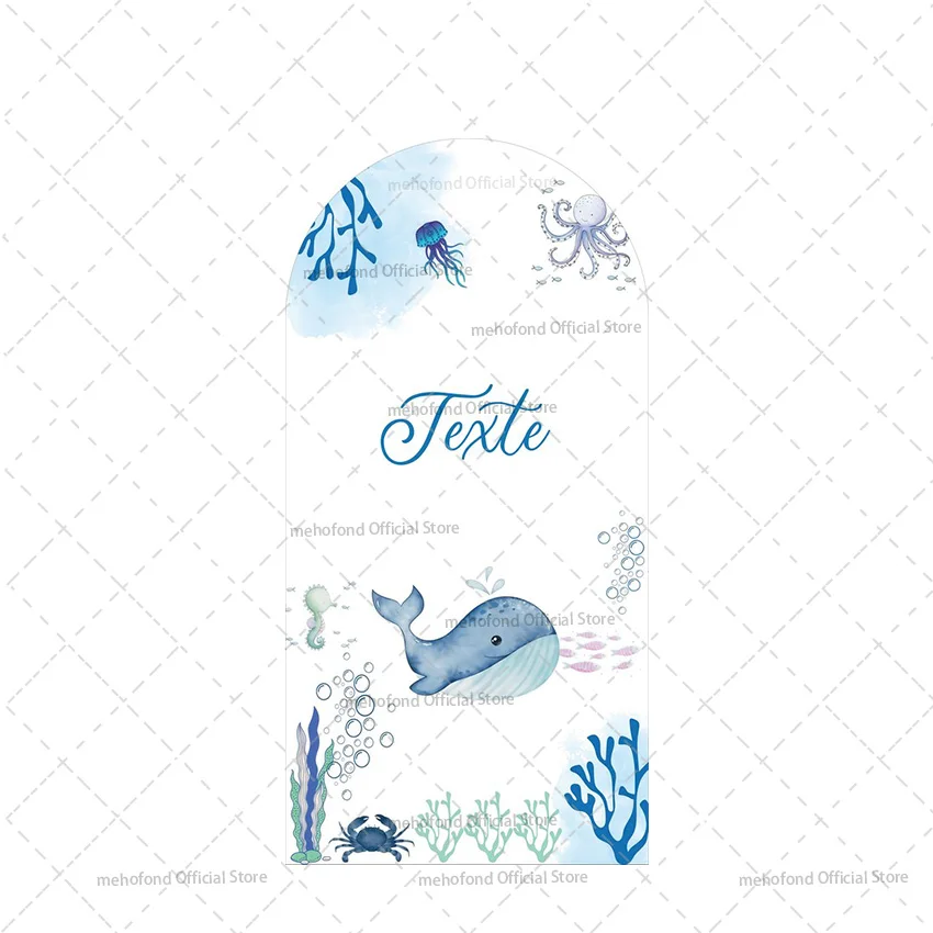 

Mehofond на заказ 2-сторонний подводный мир Кит детский день рождения крышка для детского душа Chiara арка настенный фон Декор фон