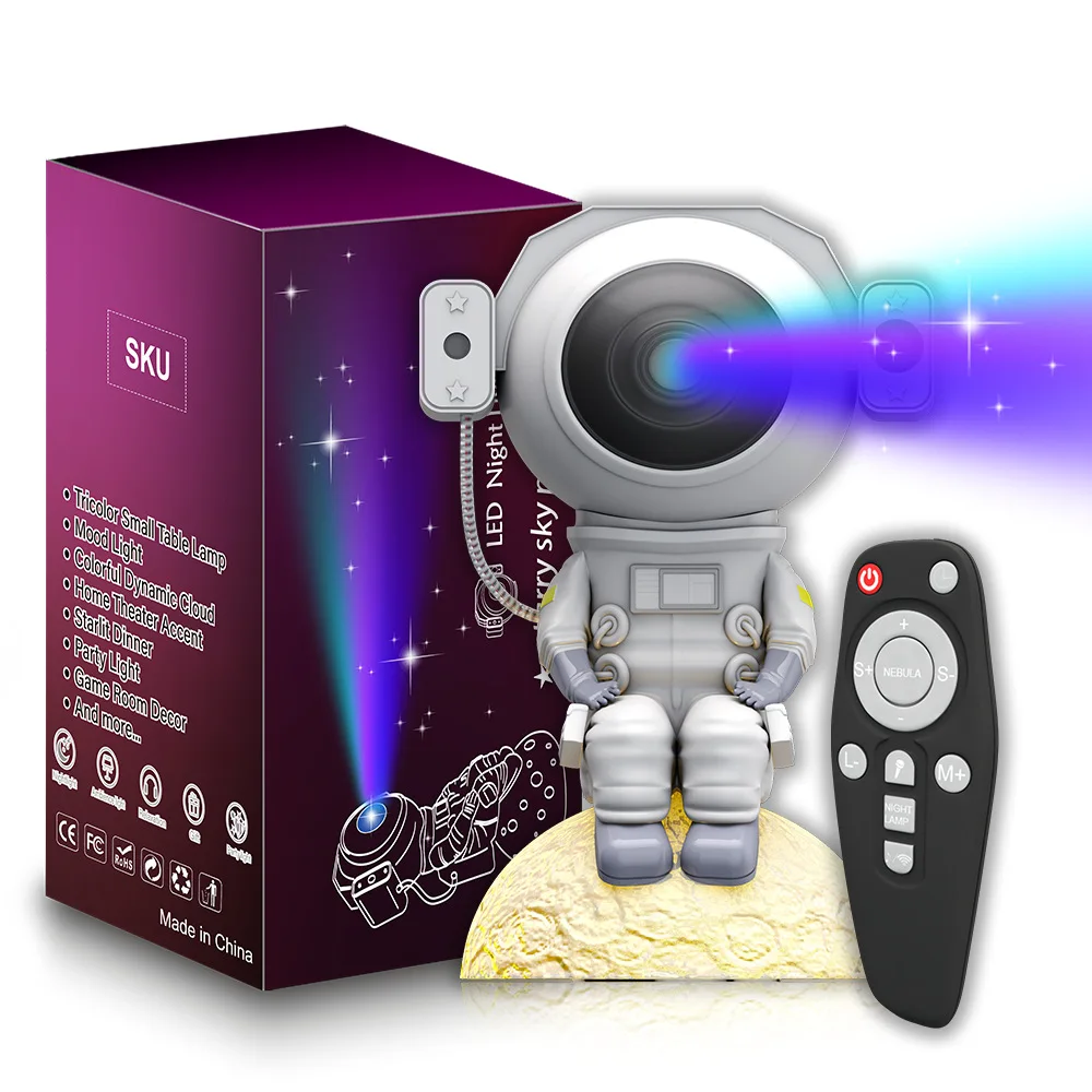 

Smart Astronaut LED Night Lamp Galaxy Starry Sky Projector Night Light for Kids Bedroom Gaming Room Decoration