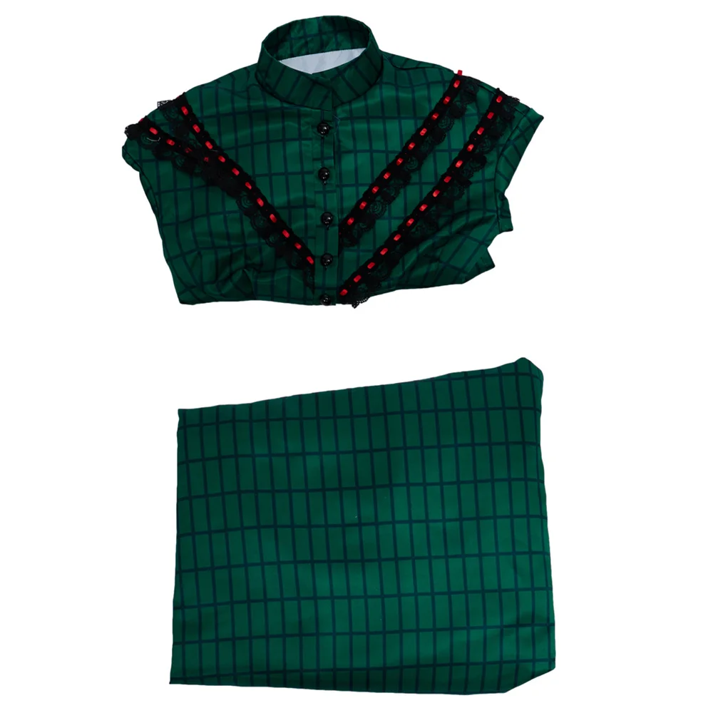 

18th Century Victorian Dickens Christmas Caroler Caroling Cosplay Dress Civil War Vintage Scottish Plaid Prom Dress