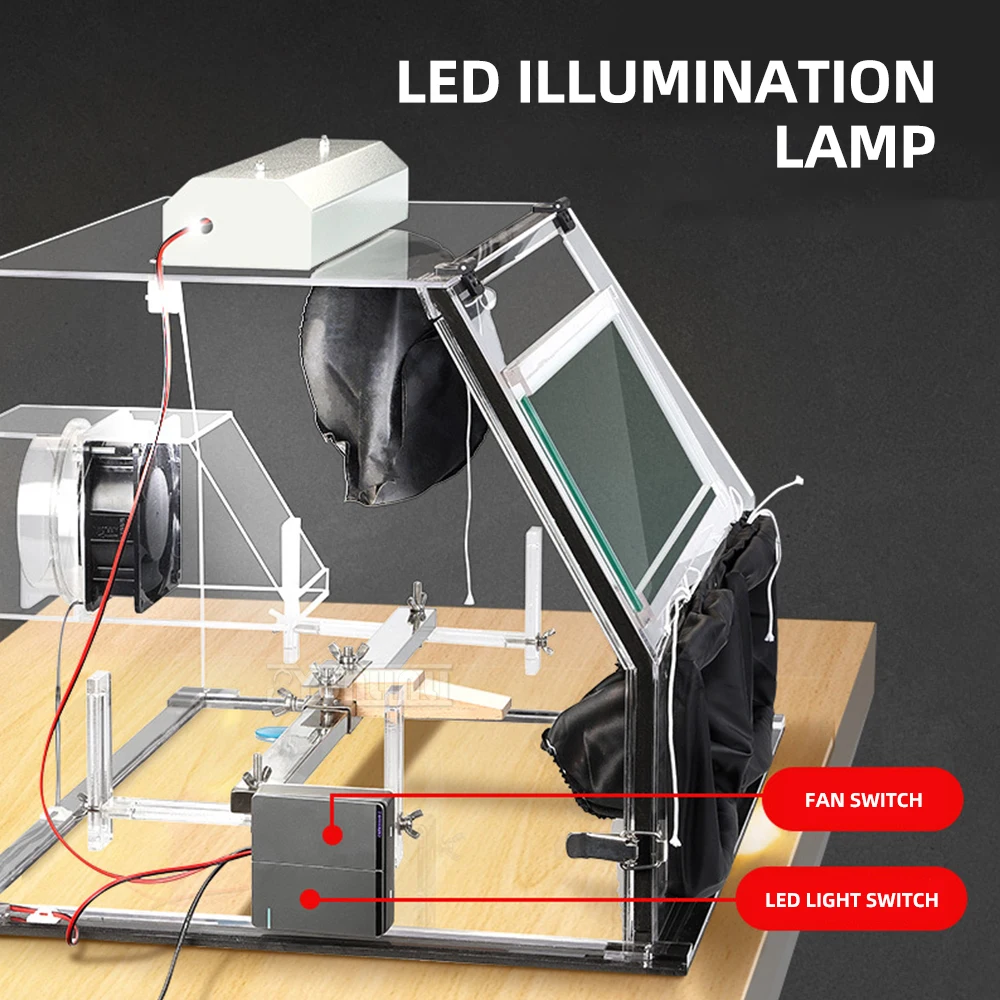 Large Transparent Acrylic Gold and Silver Jewelry Processing Dustproof Box, Carving and Polishing Box, Gold Plating Workbench