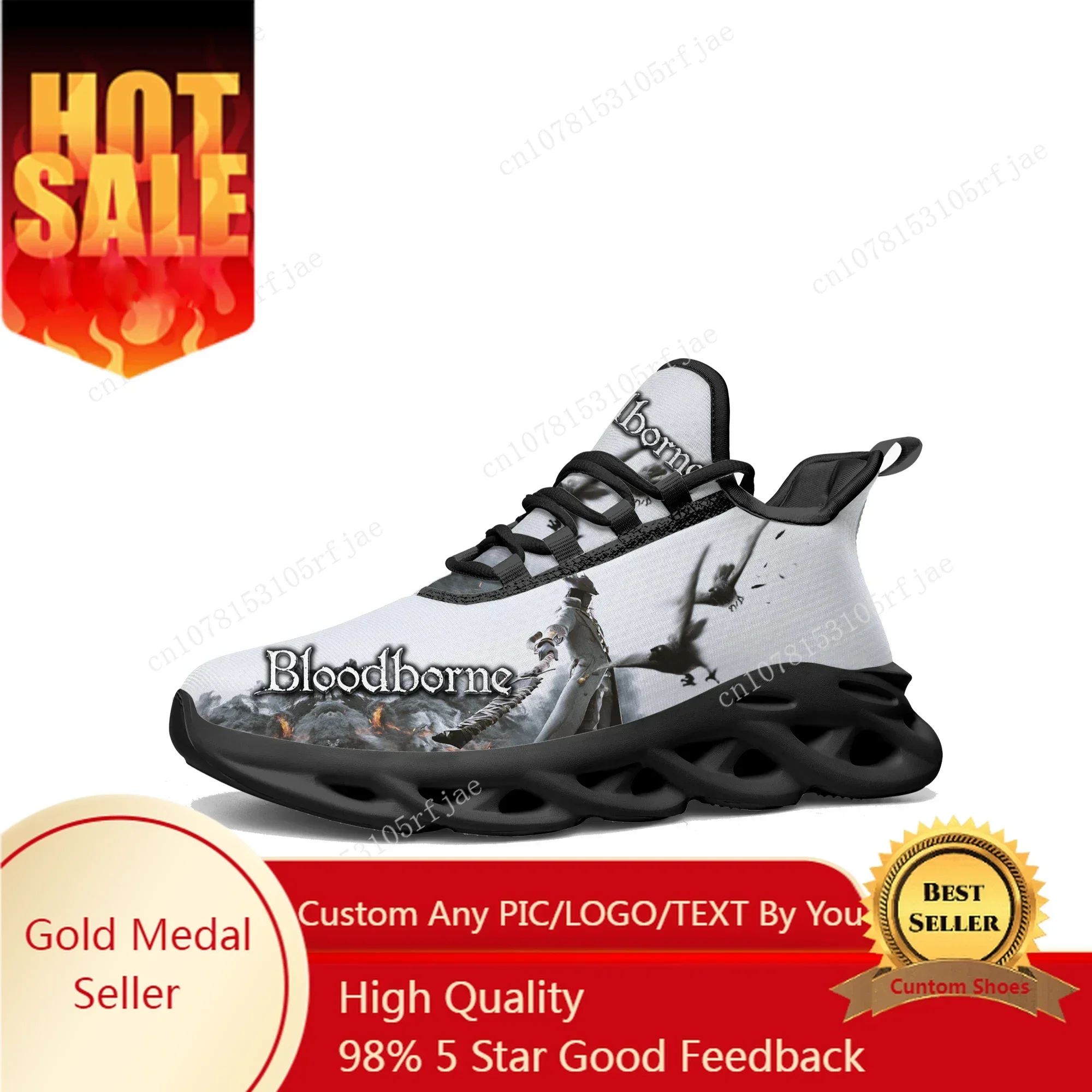 

Bloodborne Flats Sneakers Cartoon Game Mens Womens Sports Running Shoes Fashion Tailor Made Lace Up Shoes