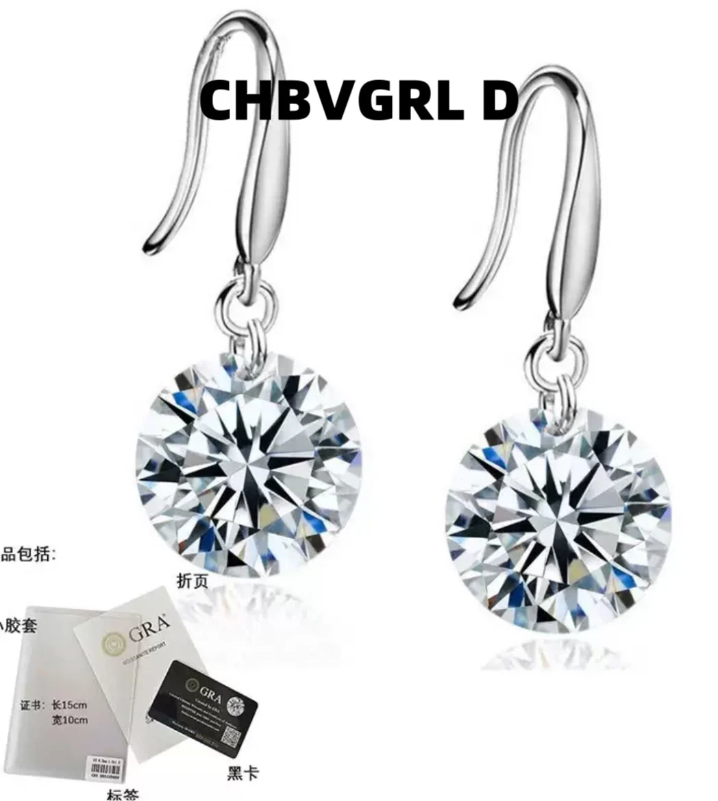 

[Simple] European and American hot sale moissanite simple ear hook pierced moissanite earrings electroplated 18k gold color 2ct