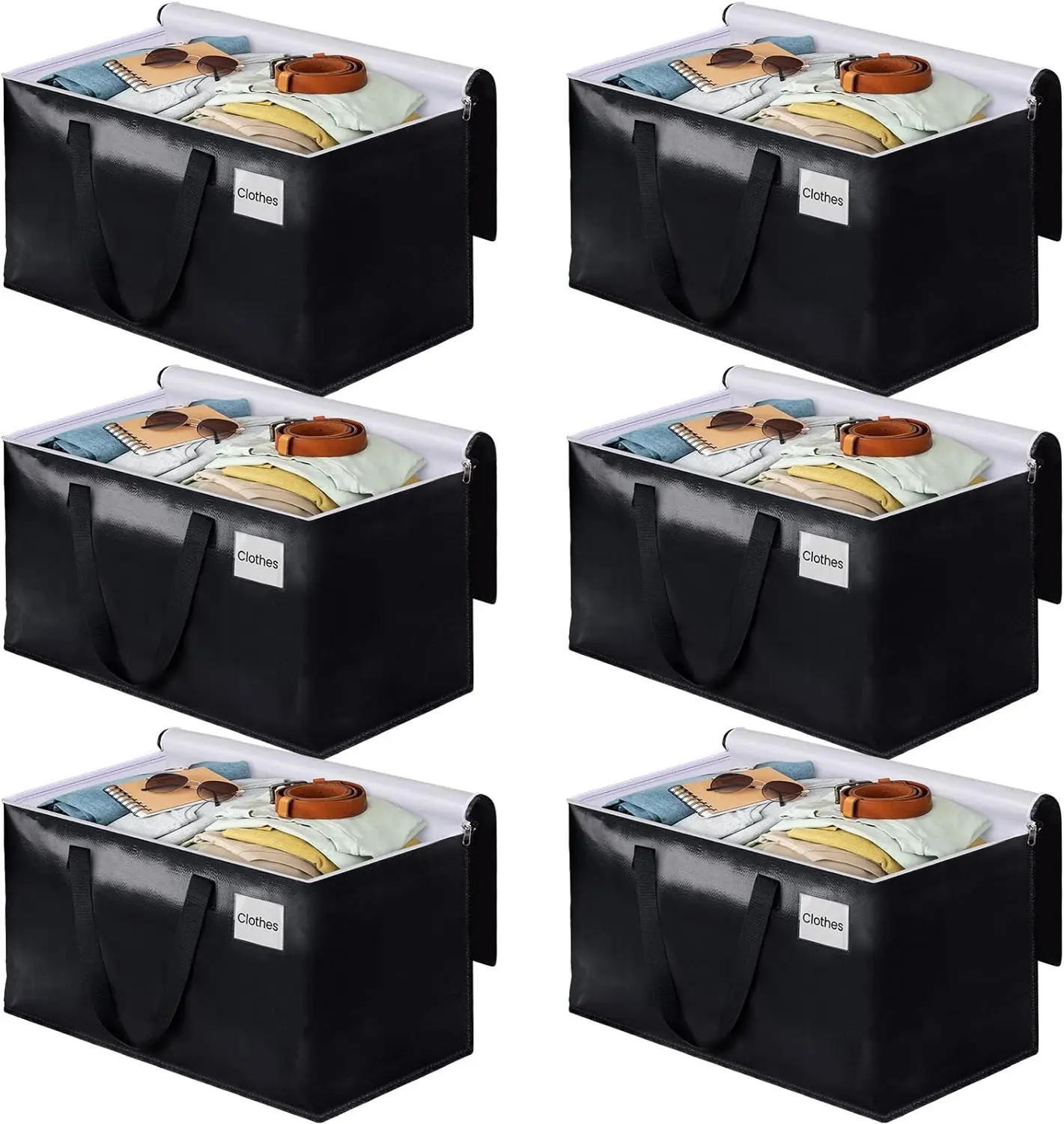 

BlissTotes Moving Bags, Heavy Duty Moving Boxes with Zippers Top and Sturdy Handles, Storage Bags for Space Saving and Packing,