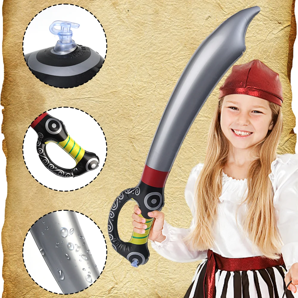 Pirate Knife Balloon Halloween Kids Inflatable Toys Halloween Party Outdoor Fun Game Playing Props Pirate Toy Cosplay Supplies