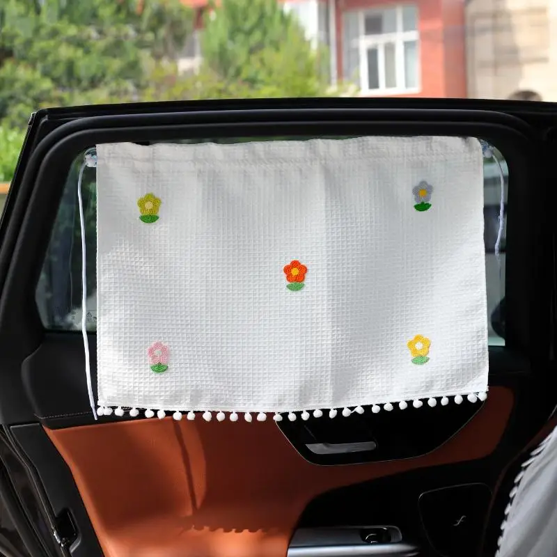 Fresh Style Car Sunshade Curtain Heat Insulation Absorption Suction Cup Type Automobile Window Blind Fashion Car Accessories view 5