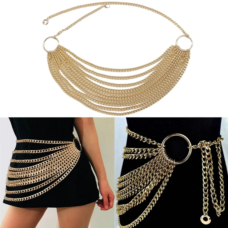 

Layered Thick Chain Belt For Women Adjustable Length Adds A Touch To Any Outfit Suitable For Various Occasions